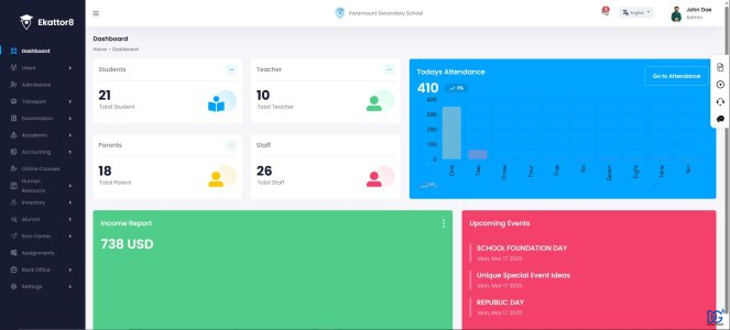 Ekattor 8 School Management System (SAAS Software)